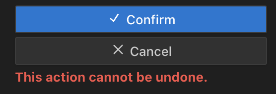 Confirmation dialog for restoring checkpoint with files & task